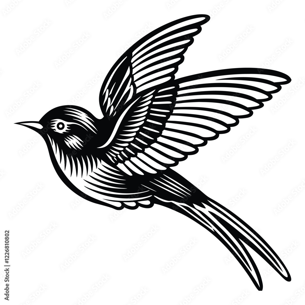 Obraz premium vector silhouette bird on white background-2