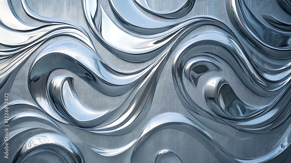 Abstract Silver Metal Wave Design Background Abstract Silver Metal Wave Design Background