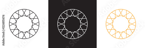 Sew stitch frame. Geometric border with needlework elements, decorative detailed frame.  ethnic lace seam ornament. isolated on white and black background. vector illustration. EPS 10