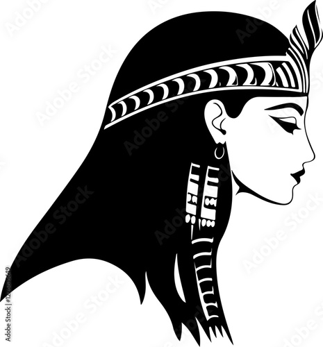 Profile Illustration of an Egyptian Woman