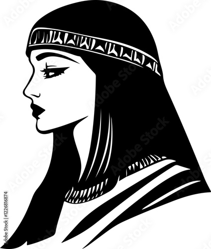 Profile Illustration of an Egyptian Woman