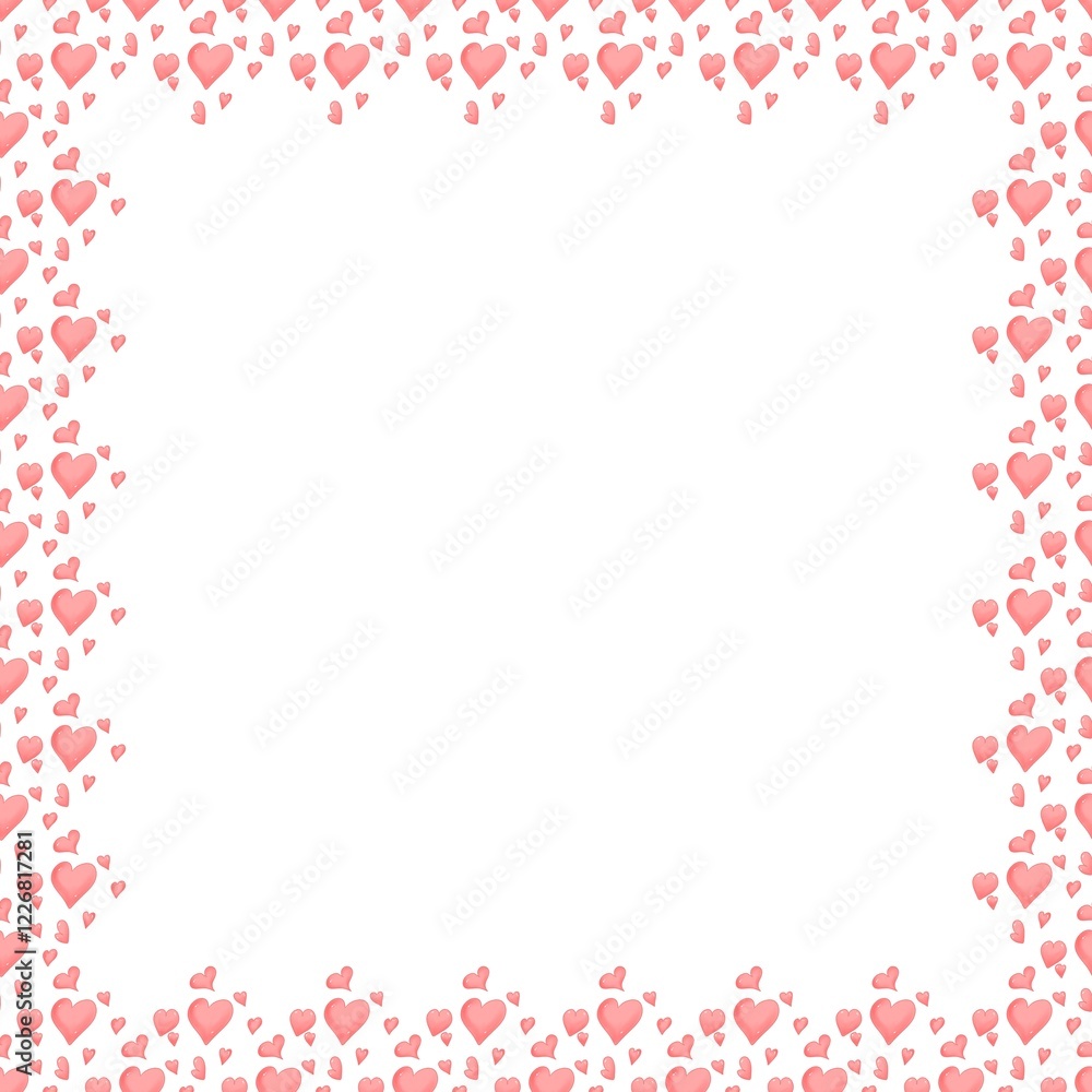 Pink love shaped illustration on white background Pink love shaped illustration on white background