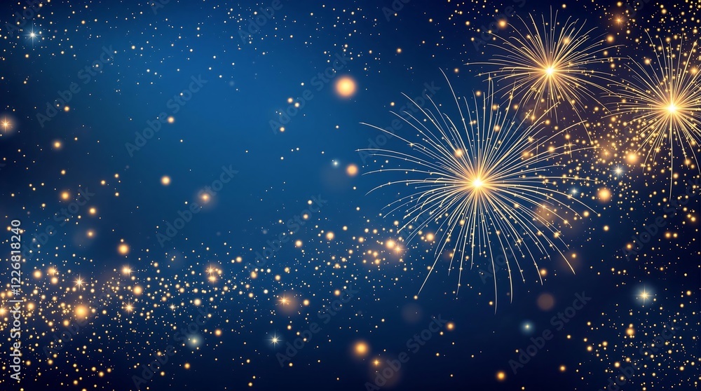 Fototapeta premium Beautiful Celebration Fireworks Display Against a Starry Night Sky. generator AI