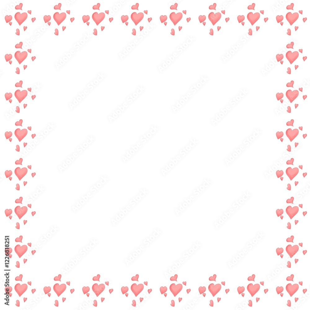 Pink love shaped illustration on white background Pink love shaped illustration on white background