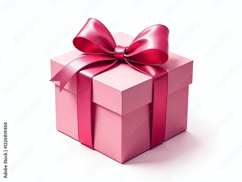 Obraz premium Pajarita De Regalo Hecha Con Cinta Metalizada Rosa Brillante Sobre Fondo Blanco, Disponible En Formato Png Transparente. 00002