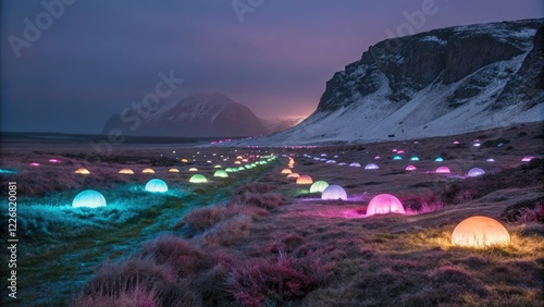 nanosecond flashes of light merge to create a glowing, ethereal landscape, vibration, symphony, light, saturation