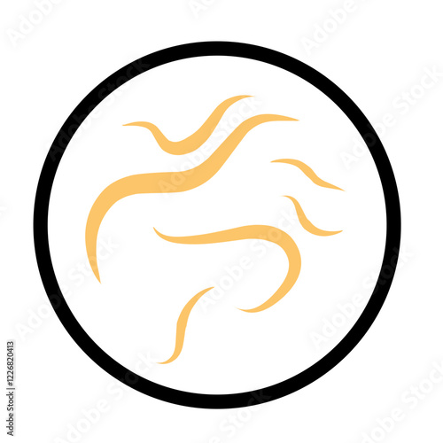 Parasite worm icon illustration 