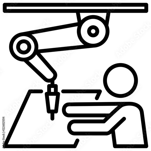 Collaborative Robot Outline Icon
