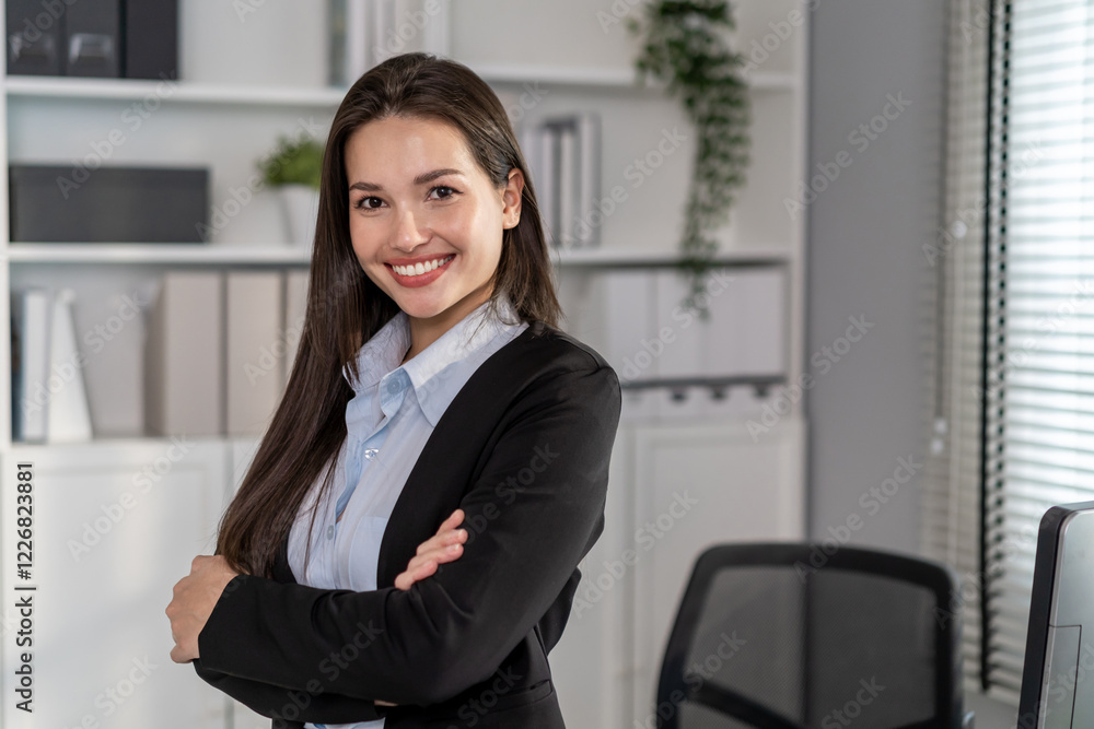 Portrait of Mixed race businesswoman working in the office workplace. Portrait of Mixed race businesswoman working in the office workplace.