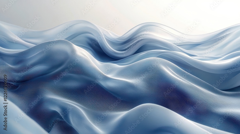 Obraz premium Blue wave of water splashing on a white background creating dynamic motion and texture