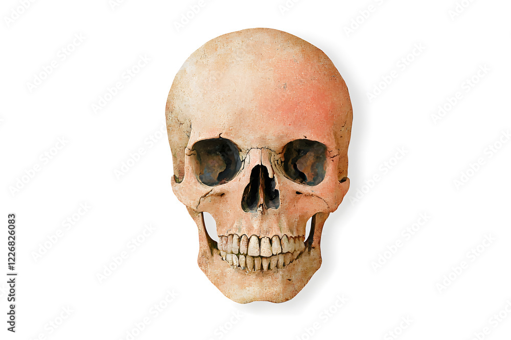 Obraz premium Human skull isolated on white background