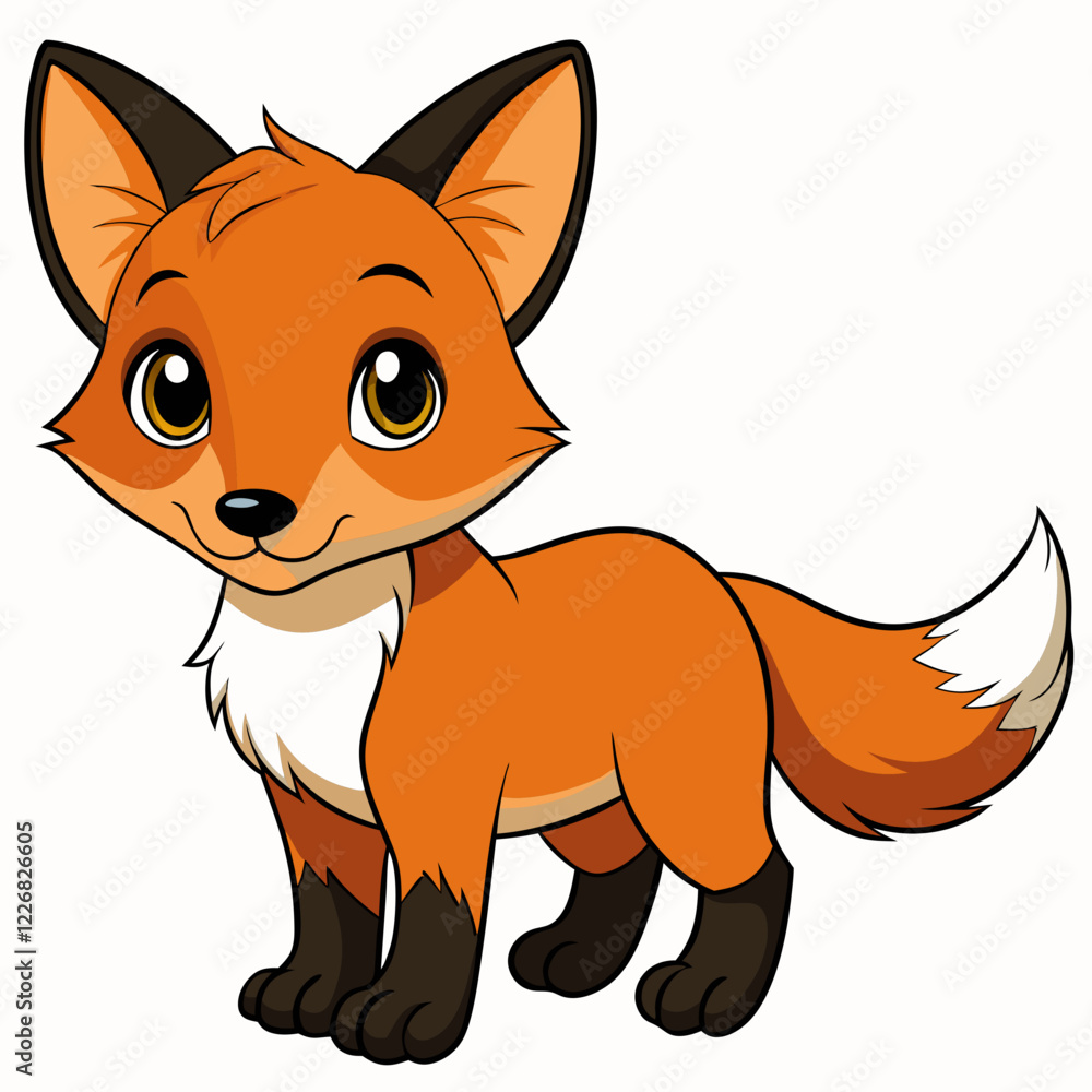 Maned Wolf Cub Vector Illustration: High-Quality Wildlife Art vector illustration Maned Wolf Cub Vector Illustration: High-Quality Wildlife Art vector illustration