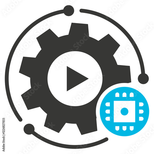 Automation Glyph Blue Grey Icon