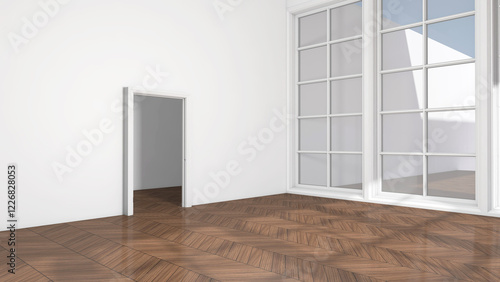 Empty room with Wall Background. 3D illustration, 3D rendering
