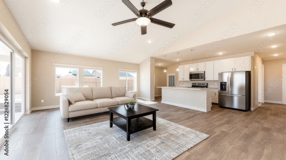 Fototapeta premium Modern Open Plan Living Room and Kitchen