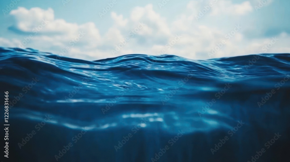 Fototapeta premium Ocean Waves Serenity: A Captivating Underwater View
