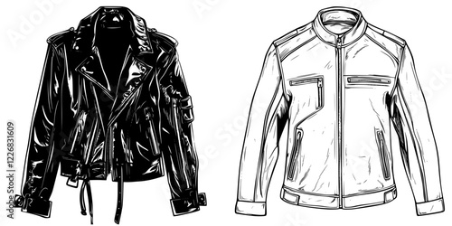 Stylish leather jackets on display showcasing different designs for fashion enthusiasts in a trendy clothing store