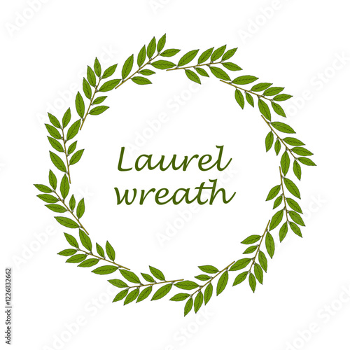 Vector illustration of laurel floral wreath.
