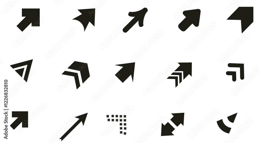 Arrow icon set. Modern simple arrows. Vector illustration.