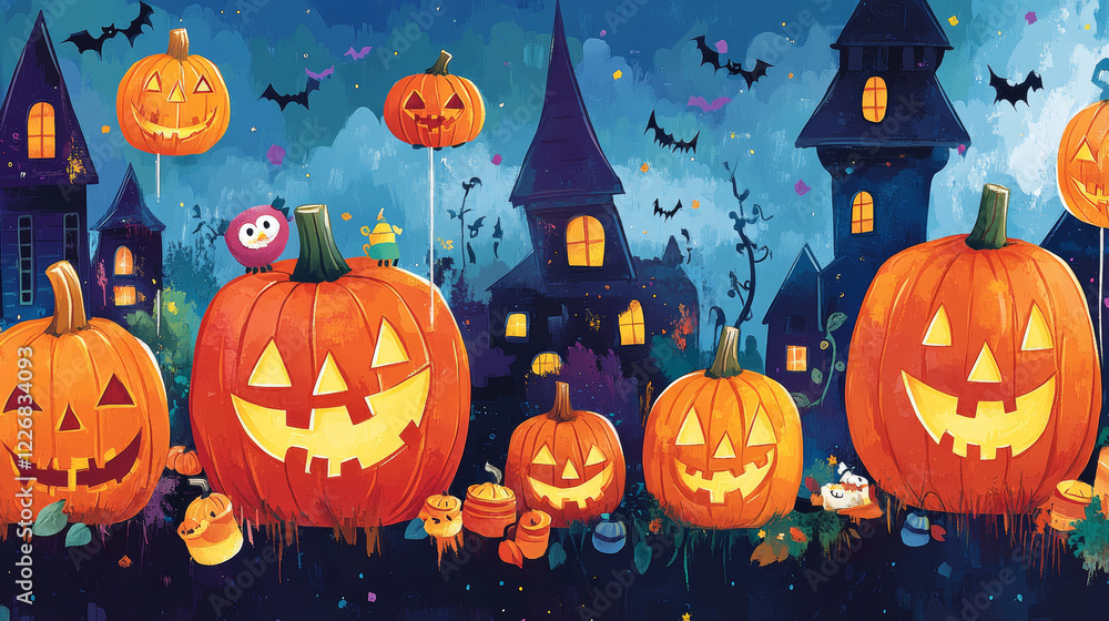 Kids height chart with Halloween pumpkin lanterns, vector growth measuring meter. Kids height chart or baby measure with Halloween cartoon pumpkin monsters and trick or treat candies with witch potion Kids height chart with Halloween pumpkin lanterns, vector growth measuring meter. Kids height chart or baby measure with Halloween cartoon pumpkin monsters and trick or treat candies with witch potion