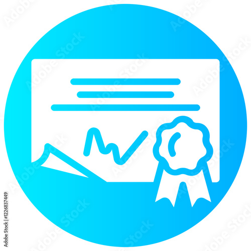 diploma vector round glyph icon