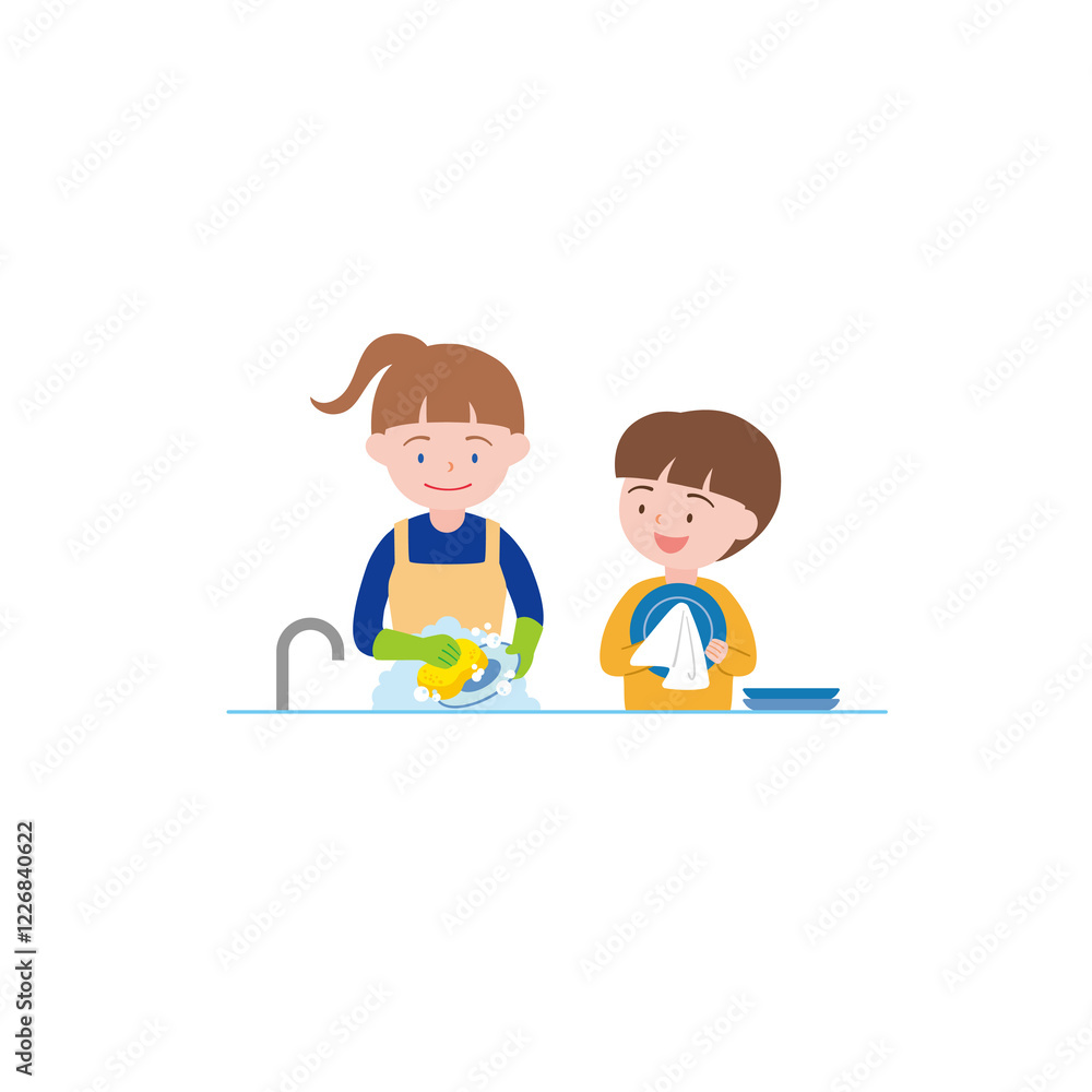 help with the housework: dry the dishes help with the housework: dry the dishes