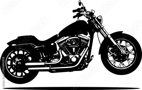 Harley motorcycle vector isolated on white background