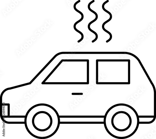 車内温度上昇のベクターイラスト 熱中症 脱水症状 シンプル アイコン