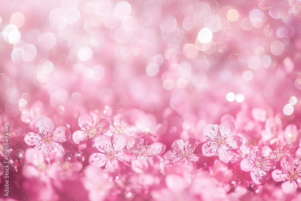 Pink flowers bokeh background, spring, nature, soft focus, floral design Pink flowers bokeh background, spring, nature, soft focus, floral design