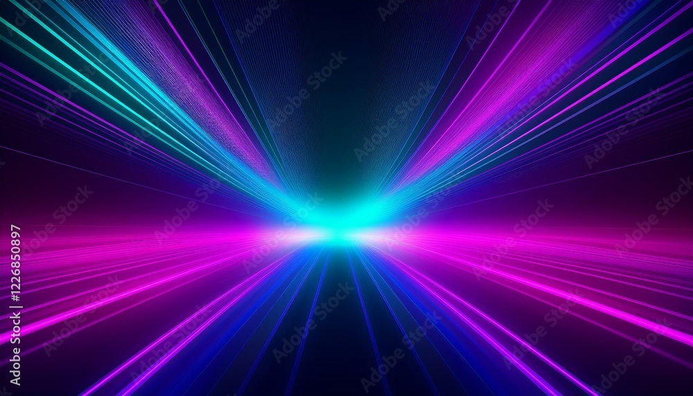 Fototapeta premium Abstract gradient background. Ultraviolet glow on a dark abstract background. Generated image