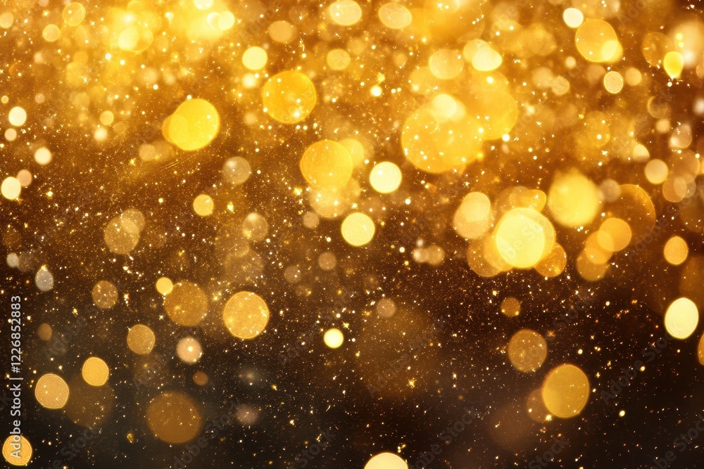 Golden bokeh lights sparkle dark background, holiday card design Golden bokeh lights sparkle dark background, holiday card design
