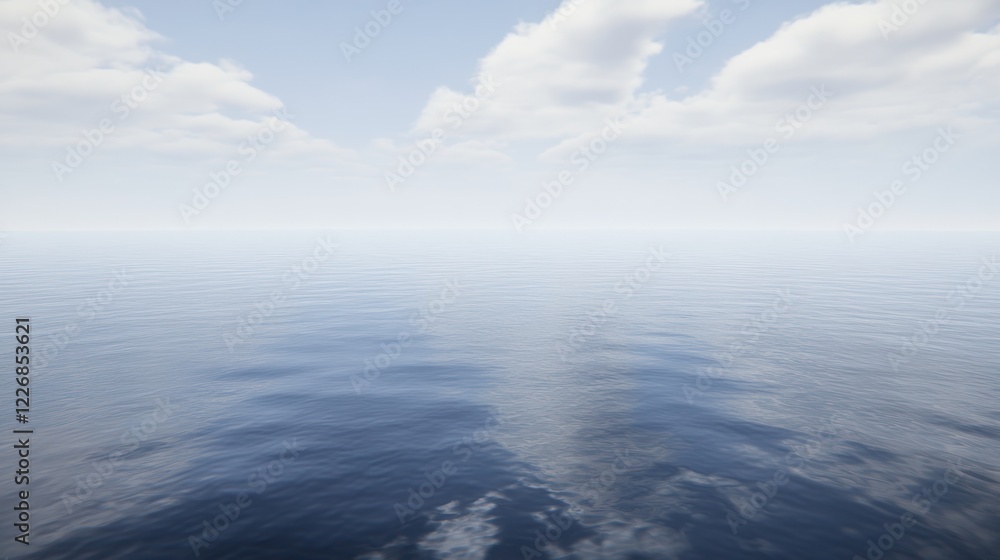 Serene Seascape: A Tranquil Ocean Under a Cloudy Sky Serene Seascape: A Tranquil Ocean Under a Cloudy Sky