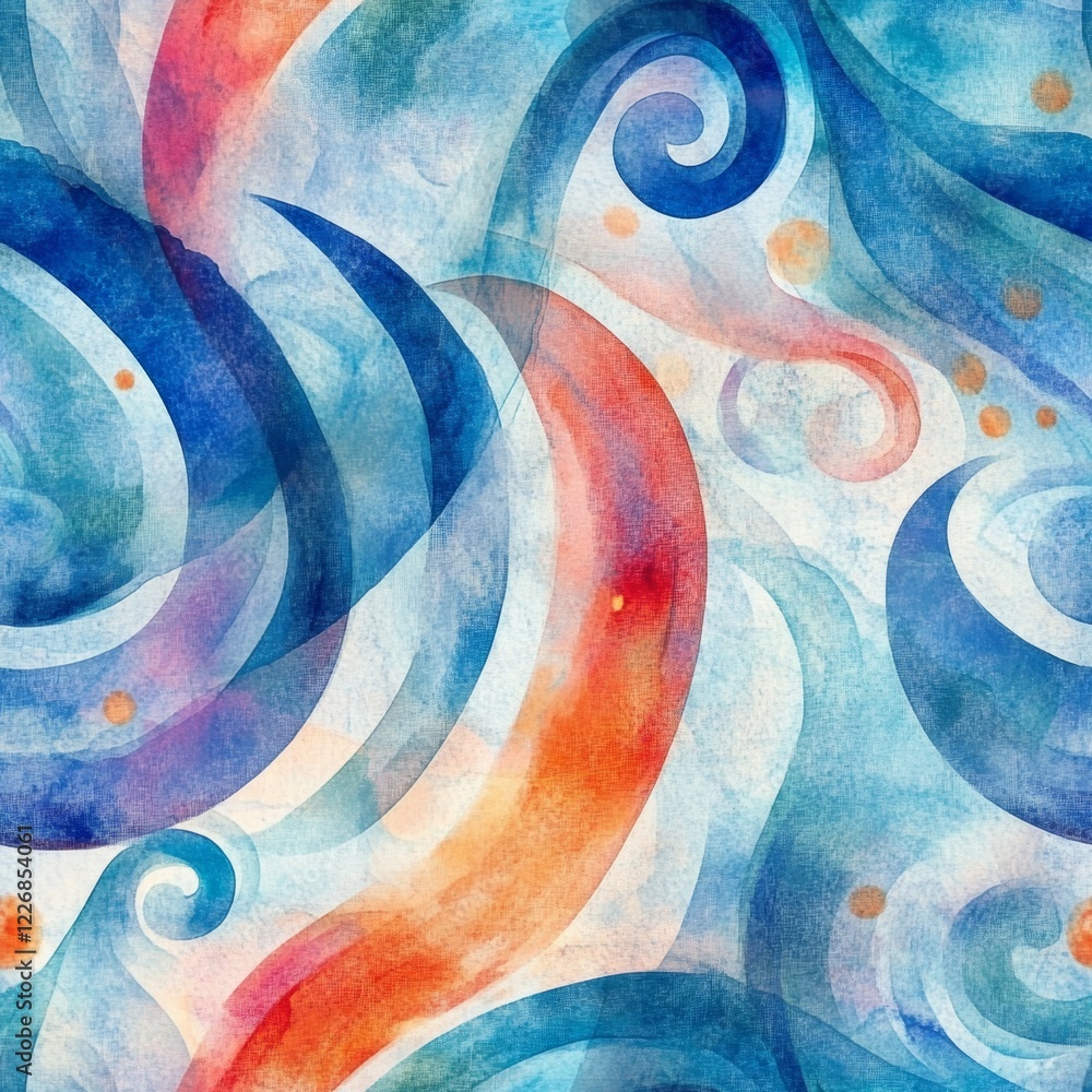 Fototapeta premium Abstract Watercolor Swirls - Vibrant Color Pattern