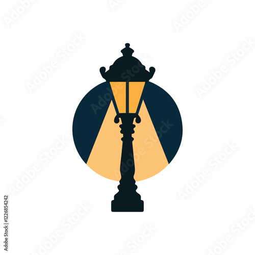 lamp post icon silhouette, Lamp post vector illustration