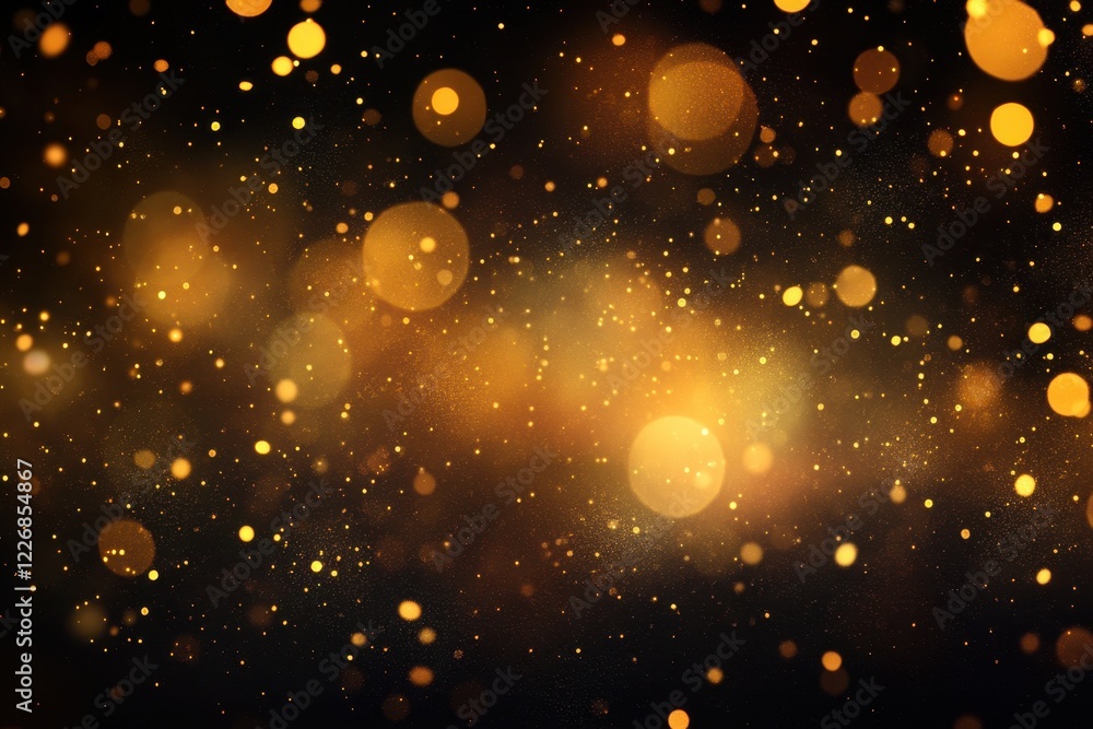 Golden bokeh lights, dark background, celebratory, abstract, design Golden bokeh lights, dark background, celebratory, abstract, design