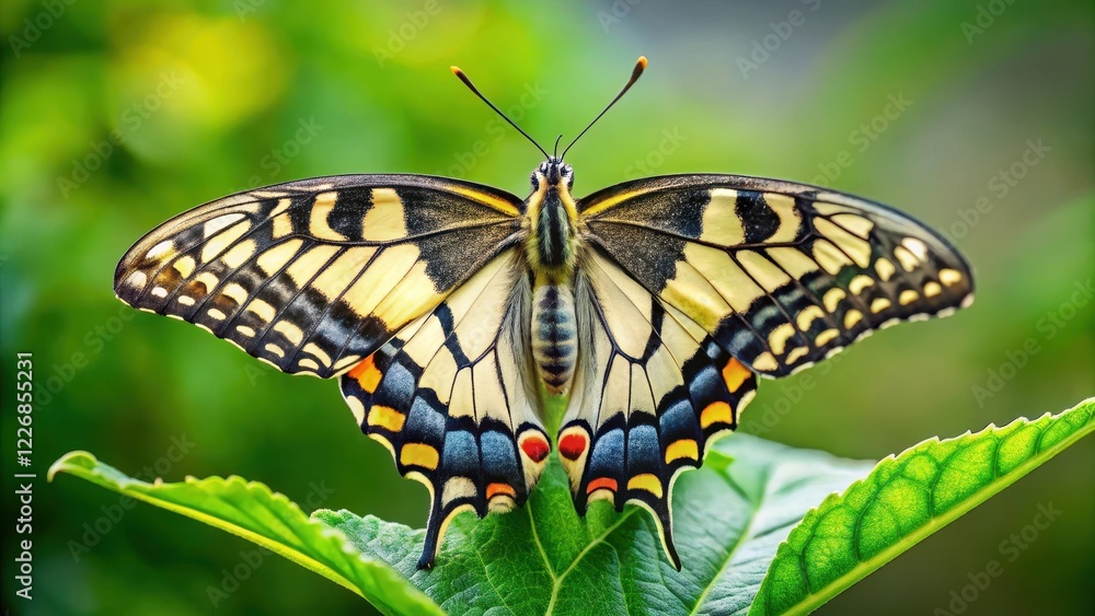 Large butterfly Papilio machaon on a leaf , lepidoptera, environment, lepidoptera, environment Large butterfly Papilio machaon on a leaf , lepidoptera, environment, lepidoptera, environment
