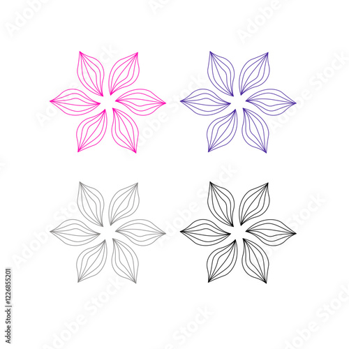 Natural Healing Wellness Ayurveda Center Mandala Art Sign Symbol isolated on White