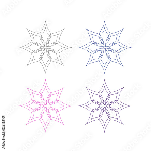 Natural Healing Wellness Ayurveda Center Mandala Art Sign Symbol isolated on White