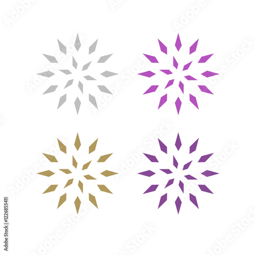 Natural Healing Wellness Ayurveda Center Mandala Art Sign Symbol isolated on White