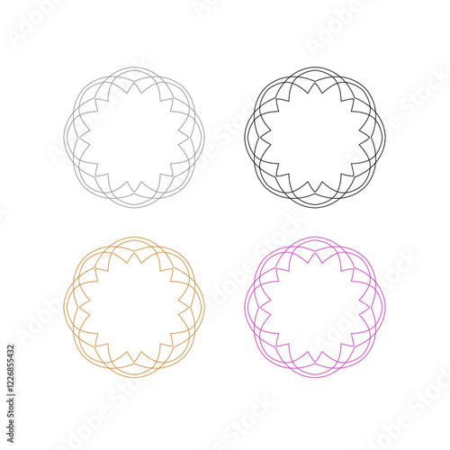 Natural Healing Wellness Ayurveda Center Mandala Art Sign Symbol isolated on White