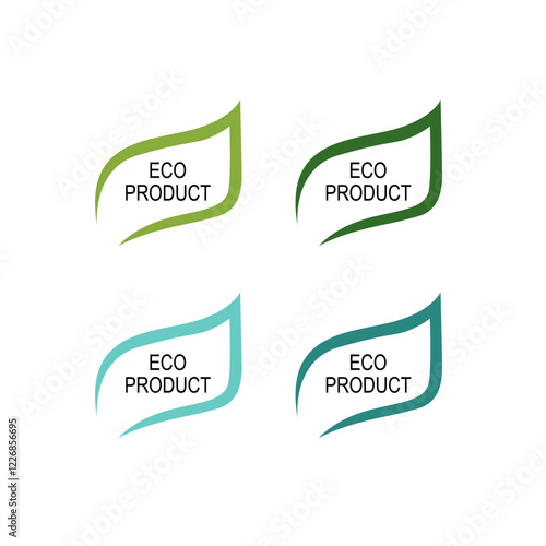 NATURAL ECO BIO PRODUCT BADGE SIGN SYMBOL LOGO VECTOR ISOLATED ON WHITE