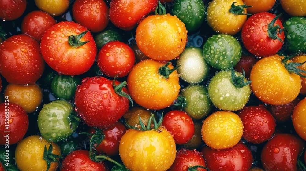 Vibrant Colorful Tomatoes: A Delightful Display of Nature's Bounty Vibrant Colorful Tomatoes: A Delightful Display of Nature's Bounty