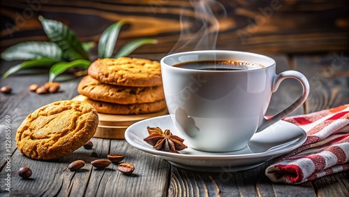 White Mug Coffee Cookie Still Life Fashion Photography