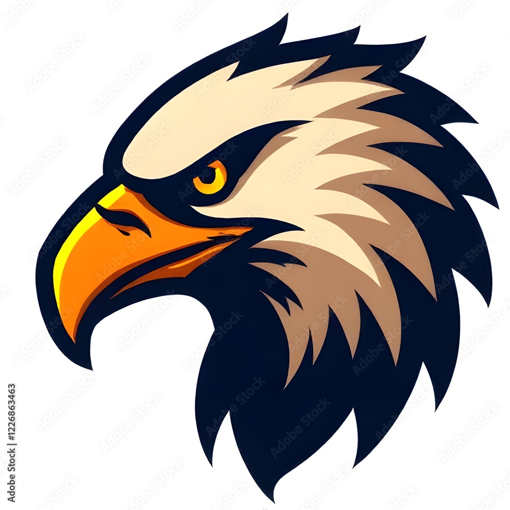 Obraz premium Fierce and Majestic Eagle Head with Piercing Gaze and Sharp Talons