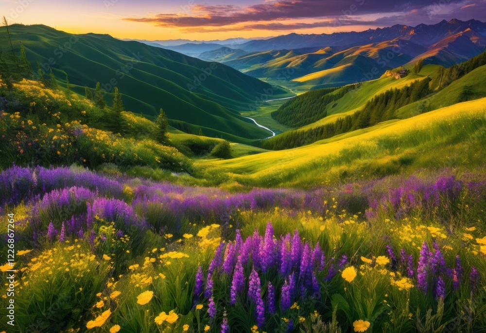 Obraz premium breathtaking panoramic landscapes showcasing vibrant nature terrains diverse geological features, panorama, vista, scenery, view, outdoors, geography