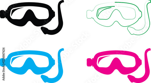 Radio tower icons, simple geometric design, broadcast signals, wireless communication symbols, clean line art, minimalist illustrations, vibrant colors, black green blue pink variations, technology pi