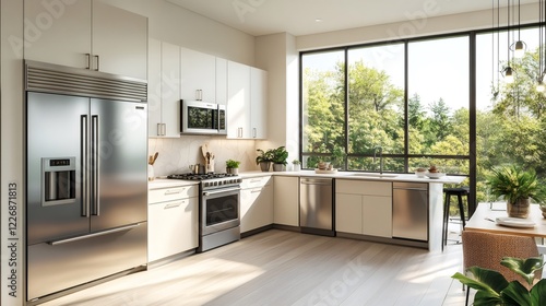 Wallpaper Mural Contemporary kitchen featuring sleek design and abundant natural light Torontodigital.ca