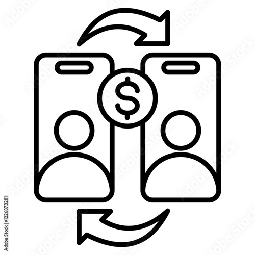 peer to peer transfer Icon