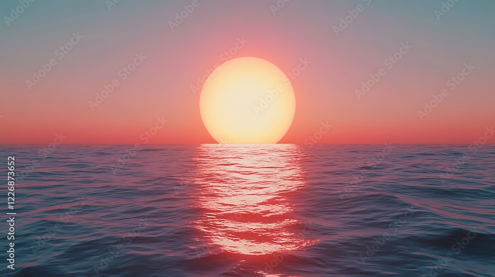 Sunset over the ocean in the style clouds background Sunset over the ocean in the style clouds background