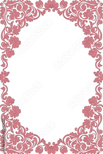Pink filigree Journal page Frame